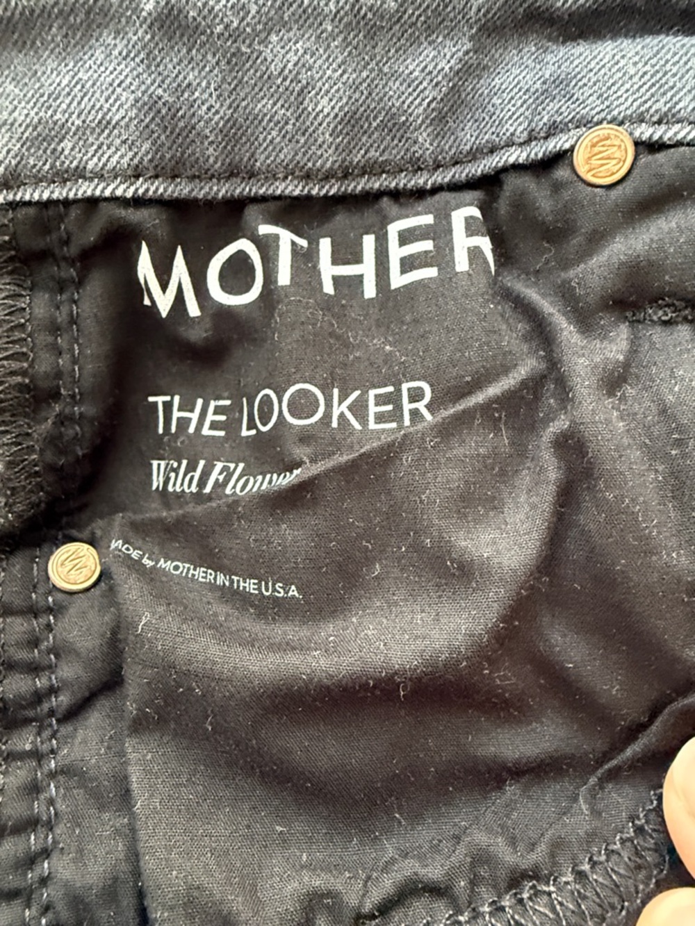 MOTHER The Looker Wild Flower Jeans Sz 27 Navy blue good condition - Picture 3 of 5